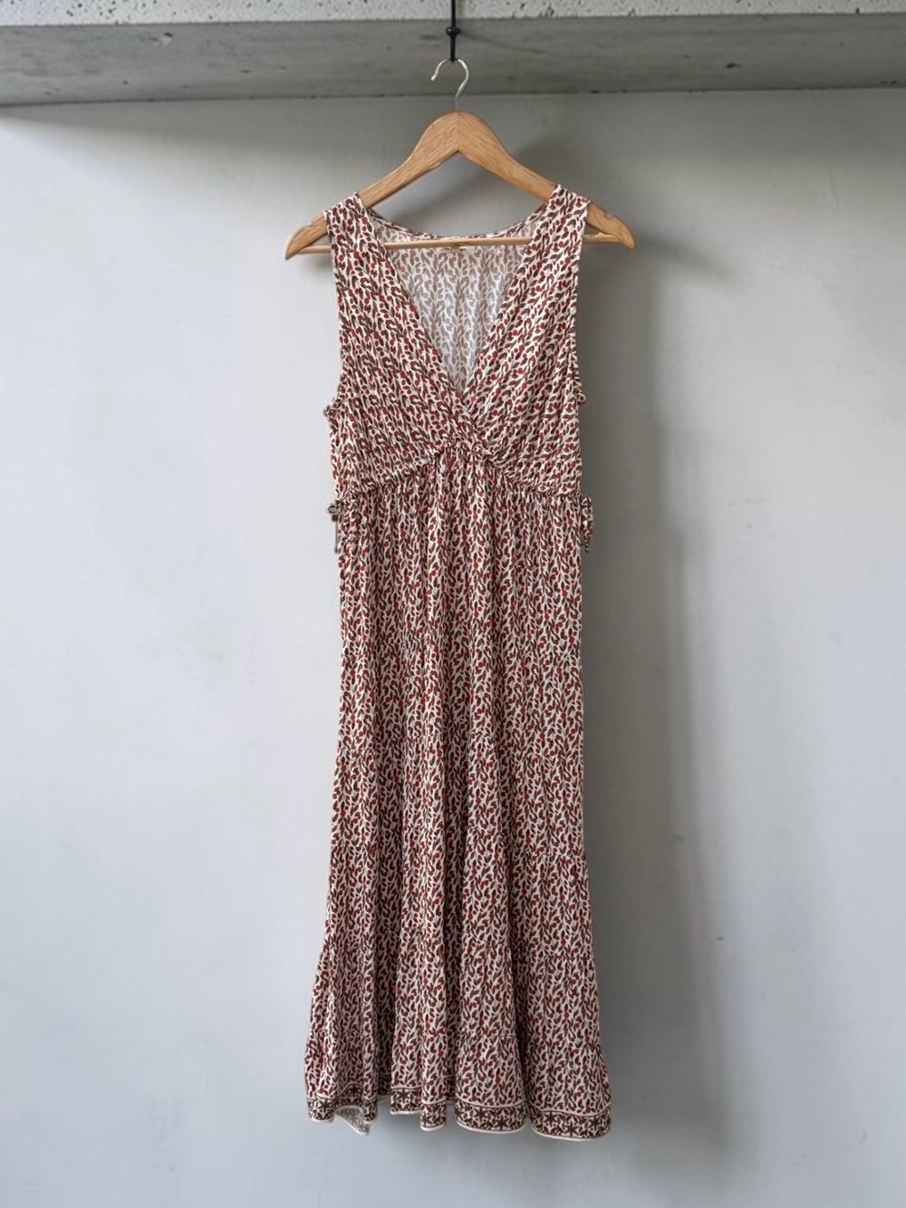 Max Studio Boho Sleeveless V-Neck Midi Dress in Rust Leopard Print! Small! - Picture 2 of 8